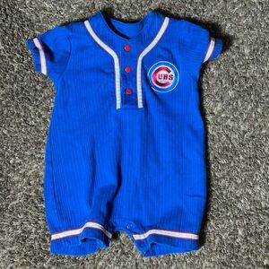 Vintage Infant Chicago Cubs Romper Blue Red Size 6-9 Months Baseball MLB